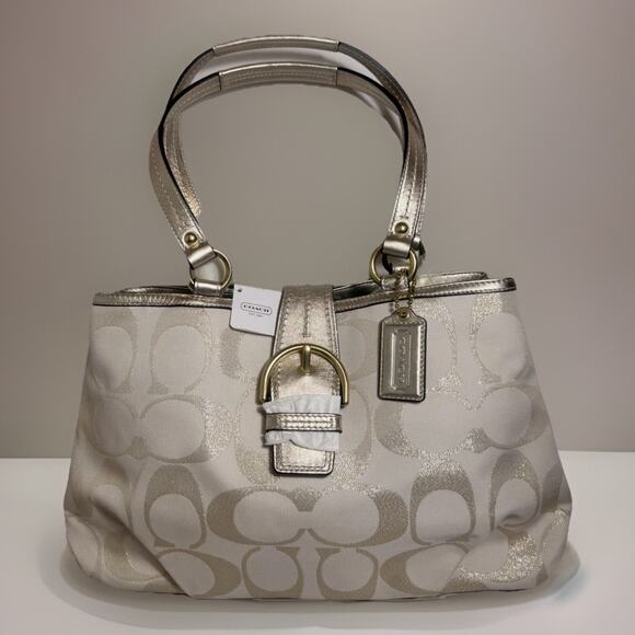 NWT Coach F20583 Soho Signature Metallic Carryall B4 Gold Tote Y2K Style - Picture 7 of 16